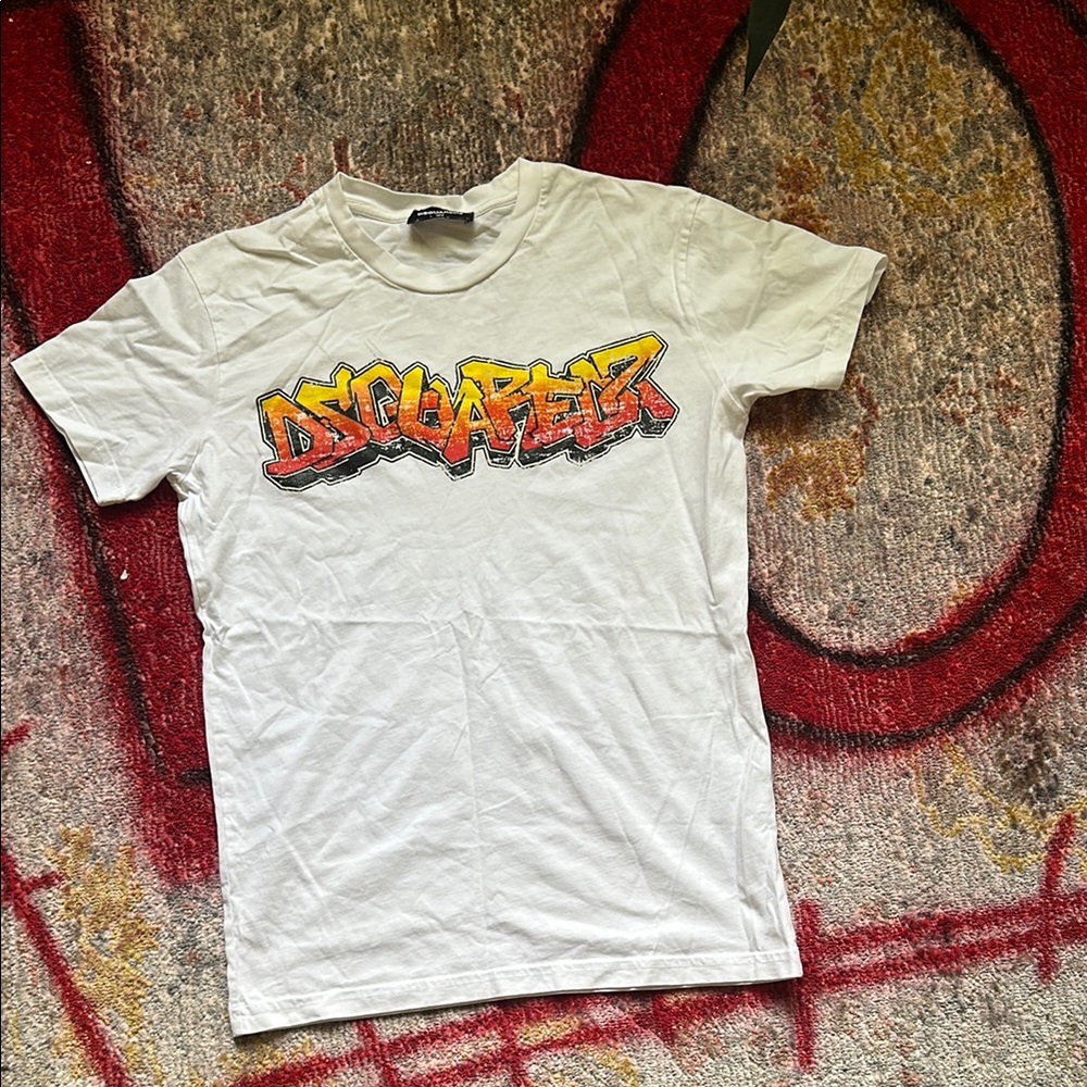 White Dsquared2 Graphic T-Shirt with Bold Logo